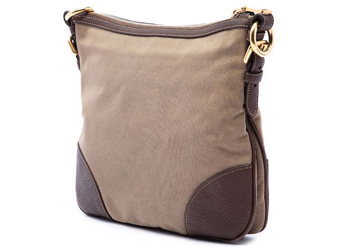 Prada Beige Canvas Canapa Logo Crossbody - vue 2
