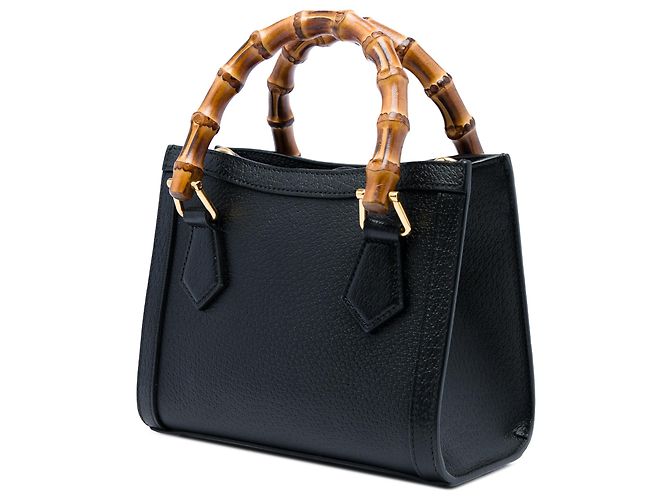 Borsa Gucci Diana Piccola in Pelle di Vitello Nera con Bambù - vista 2