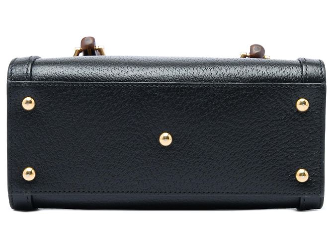Borsa Gucci Diana Piccola in Pelle di Vitello Nera con Bambù - vista 3