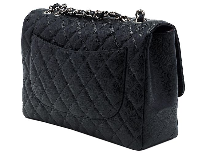 Chanel Black Jumbo Classic Caviar Single Flap - vue 2
