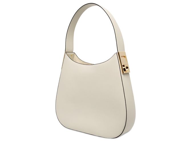 Salvatore Ferragamo Ferragamo White Medium Calfskin Smile Hobo - vista 2