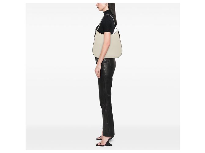 Salvatore Ferragamo Ferragamo White Medium Calfskin Smile Hobo - vista 5