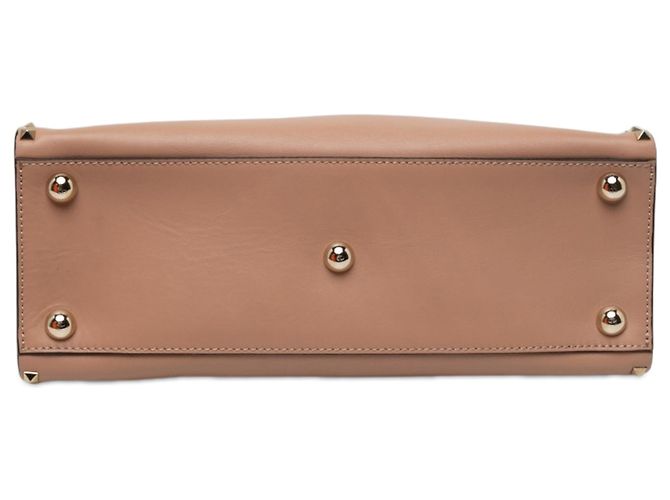 Bolso Shopper Rockstud Dome Valentino de cuero marrón - vista 3