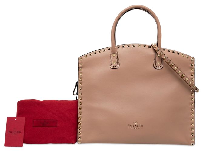 Bolso Shopper Rockstud Dome Valentino de cuero marrón - vista 6