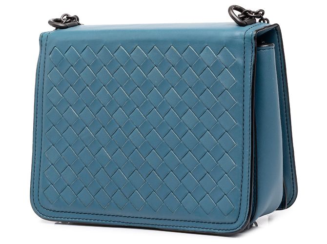 Borsa a tracolla Bottega Veneta Blue Mini Nappa Intrecciato Runway - vista 2