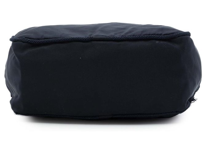 Prada Blue Tessuto Handtasche mit Perlen-Logo und Quaste - Ansicht 3