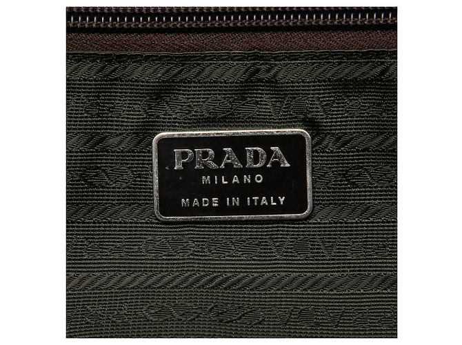 Bolsa Bauletto Prada em lona Canapa com acabamento Cinghiale marrom - vista 5