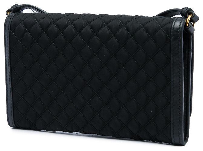 Prada Black Impuntu Tessuto Wallet on Strap - view 2