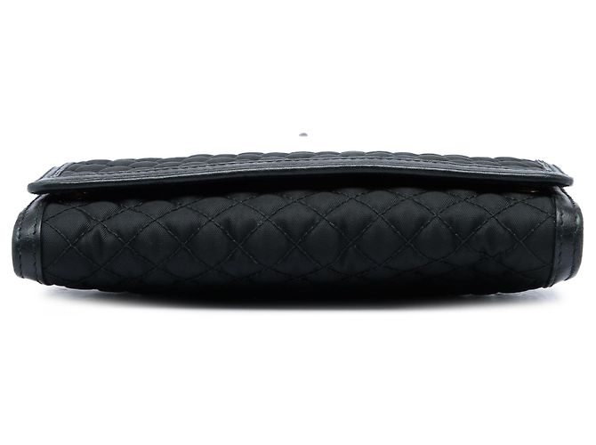 Prada Black Impuntu Tessuto Wallet on Strap - view 3