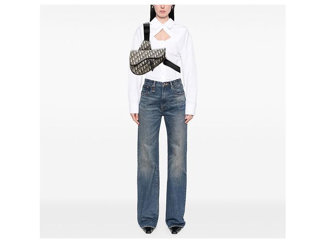 Dior Saddle Crossbody aus blauer Oblique Canvas - Ansicht 6