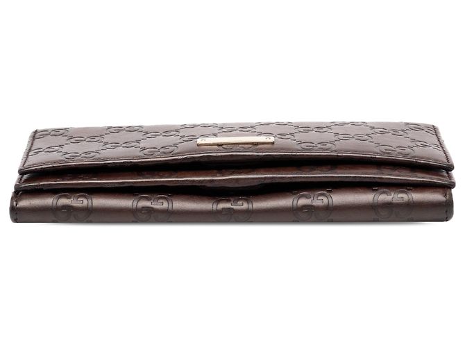 Gucci Brown Guccissima Bifold Double Long Wallet - view 3