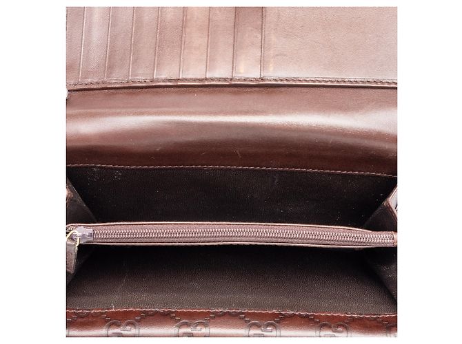 Gucci Brown Guccissima Bifold Double Long Wallet - view 4