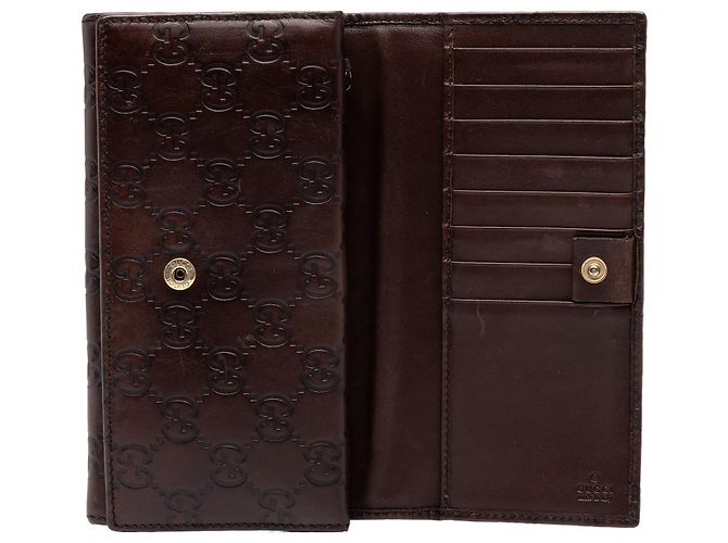 Gucci Brown Guccissima Bifold Double Long Wallet - view 9