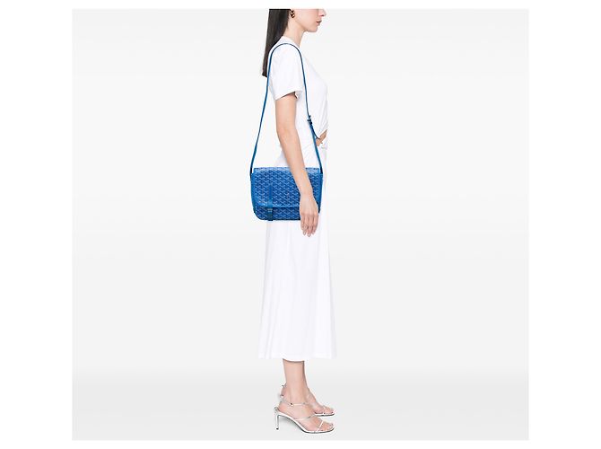 Goyard Blue Goyardine Belvedere MM - vista 5