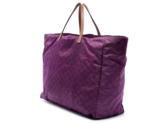 Borsa da viaggio Gucci in nylon GG viola - vista 2