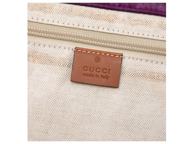 Borsa da viaggio Gucci in nylon GG viola - vista 5