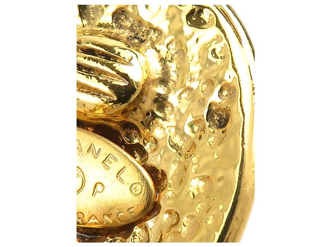 Orecchini a clip ovali placcati oro Chanel Gold CC - vista 6