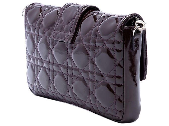 Dior Purple Patent Cannage New Lock Pouch Crossbody - vista 2