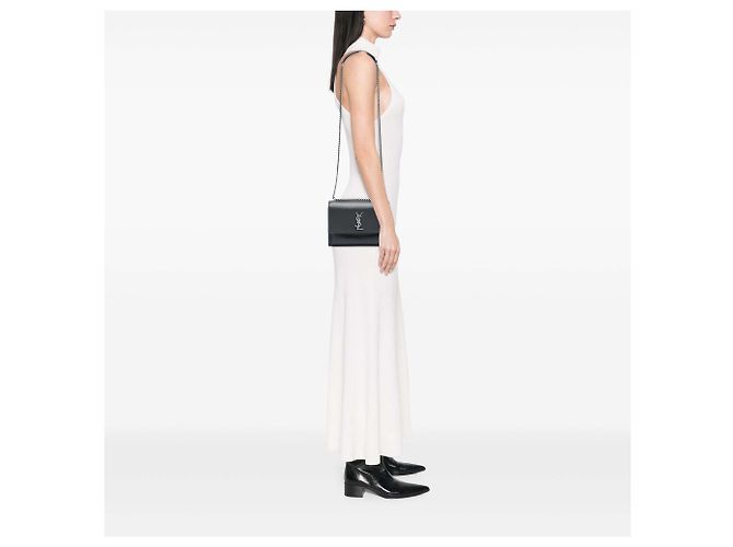 Autre Marque Saint Laurent Black Medium Calfskin Monogram Sunset Crossbody - vista 5