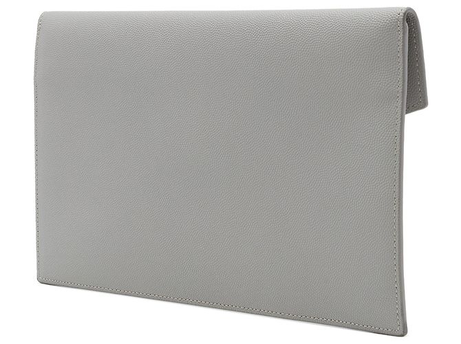 Autre Marque Saint Laurent Gray Grain De Poudre Uptown Pouch - Ansicht 2