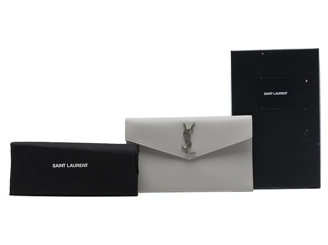 Autre Marque Saint Laurent Gray Grain De Poudre Uptown Pouch - Ansicht 7