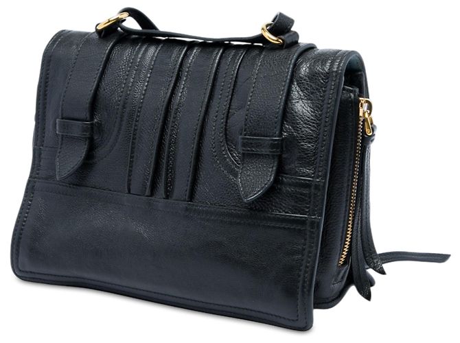 Prada Bolsa tiracolo Etiquette em couro de bezerro glacé preto - vista 2