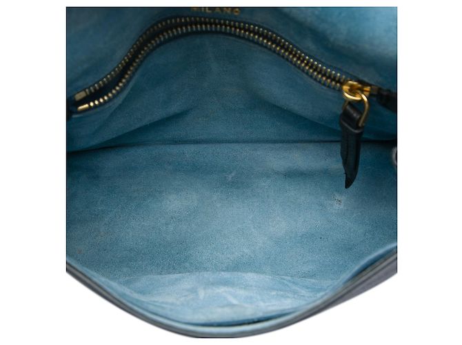 Prada Bolsa tiracolo Etiquette em couro de bezerro glacé preto - vista 4