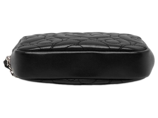 Bolso Chanel Black CC Quilted Caviar Camellia - vista 3