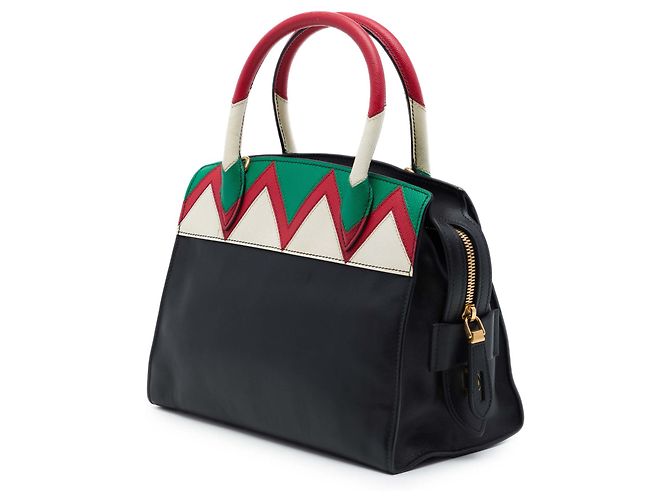 Borsa Prada City Calf Greca Esplanade piccola in pelle Saffiano nera - vista 2
