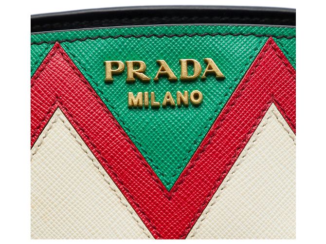 Borsa Prada City Calf Greca Esplanade piccola in pelle Saffiano nera - vista 5