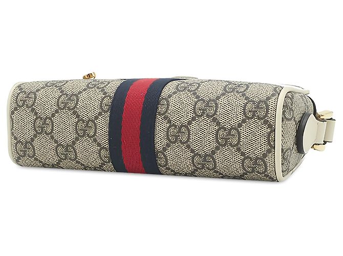 Gucci Mini Borsa a Tracolla Ophidia Web Beige GG Supreme - vista 3