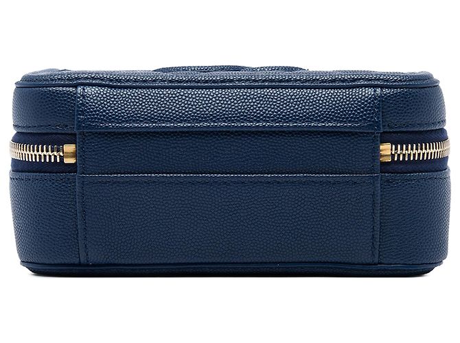 Chanel Blue Small Caviar CC Filigree Vanity Case - vista 3