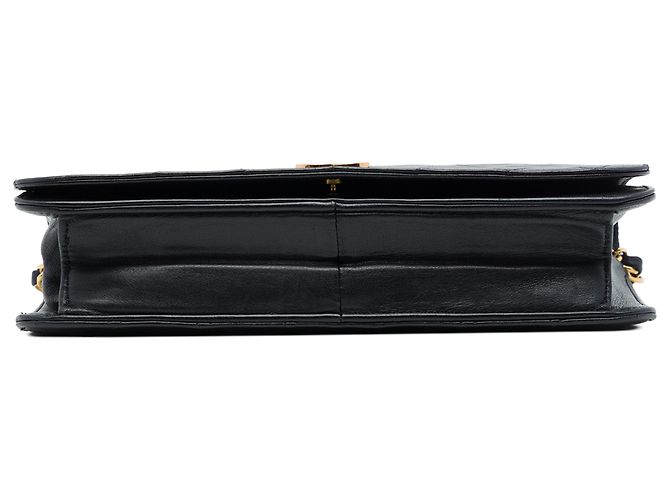 Chanel Black CC Quilted Lambskin Full Single Flap - vista 3