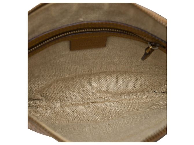 Borsa Hobo Gucci Pelham borchiata in pelle di vitello embossed metallizzata oro - vista 4
