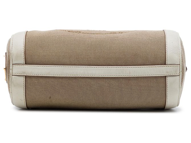Prada Beige Canvas Canapa Logo Bow Barrel Crossbody - vue 3