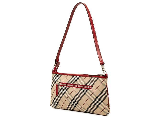 Bolsa Satchel Burberry Beige Nova Check Canvas - vista 2