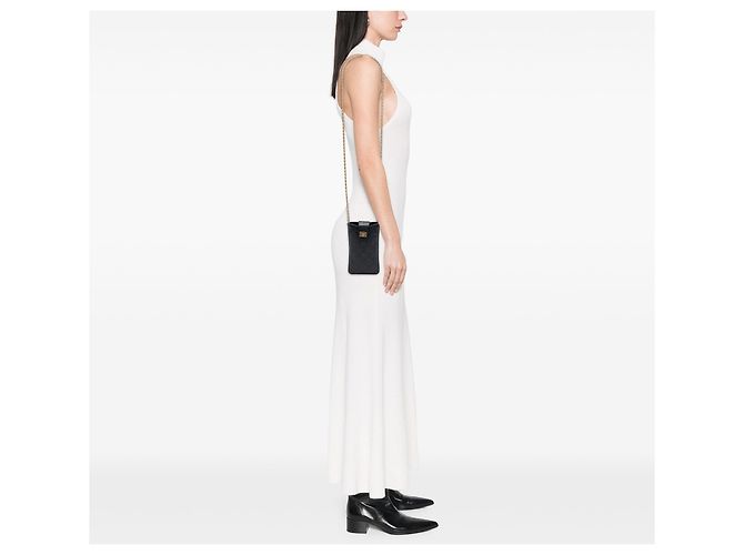 Portacellulare Chanel Reissue 2.55 in pelle di vitello trapuntata nera con catena - vista 6