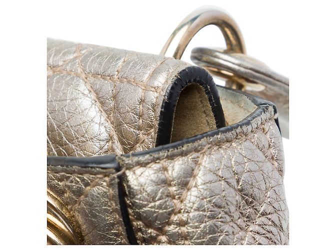Dior Gold Mini Metallic Calfskin Cannage Supple Lady Dior - Ansicht 6