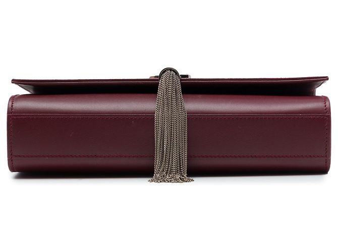 Autre Marque Saint Laurent Red Medium Smooth Calfskin Classic Monogram Kate Tassel Crossbody - vista 3