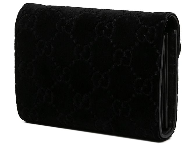 Portafoglio con catena Dionysus in velluto nero GG di Gucci - vista 2