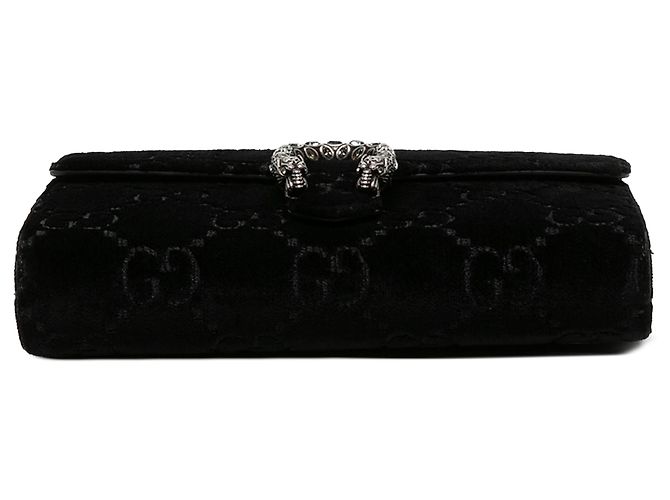 Portafoglio con catena Dionysus in velluto nero GG di Gucci - vista 3