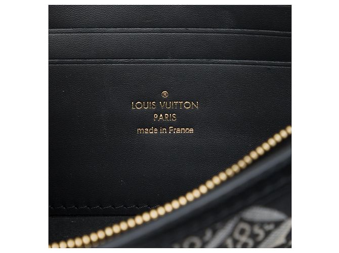 Portafoglio a catena Louis Vuitton Dauphine in jacquard monogram nero Since 1854 - vista 5