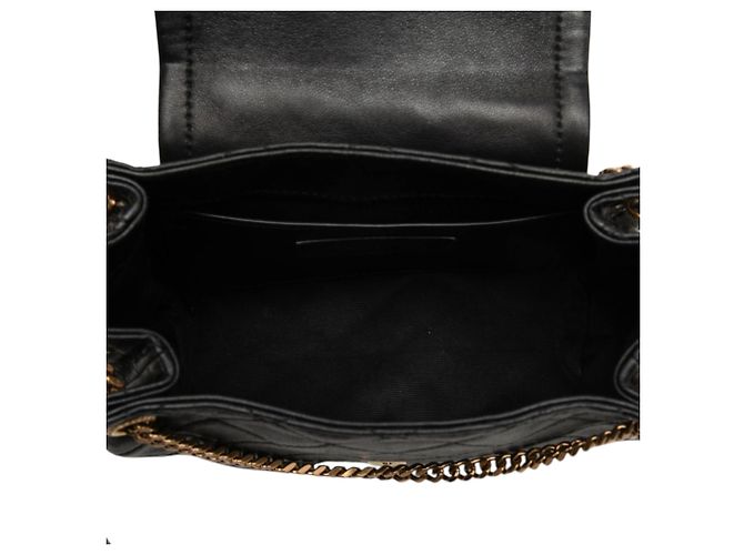 Autre Marque Borsa Nolita Mini in pelle di agnello matelassé nera con monogramma Saint Laurent - vista 4