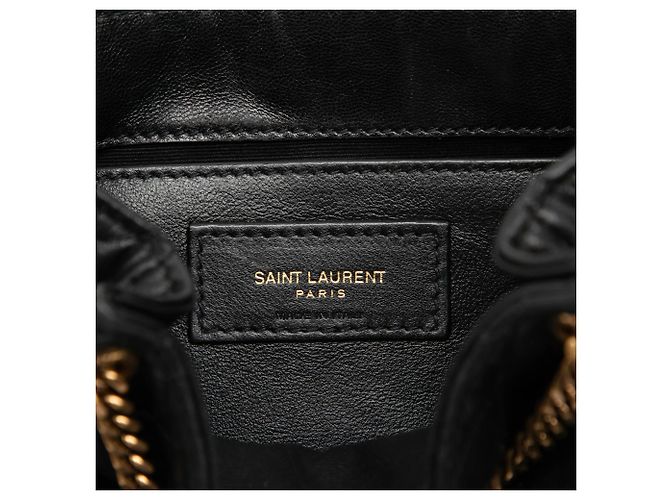 Autre Marque Borsa Nolita Mini in pelle di agnello matelassé nera con monogramma Saint Laurent - vista 5