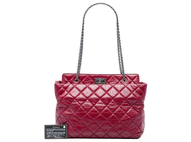 Bolsa Chanel Reissue 2.55 em couro de bezerro matelassê vermelho - vista 6