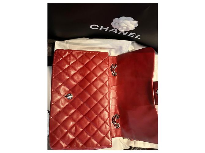 Timeless Chanel Classic Flap Bag rotes Leder - Ansicht 6