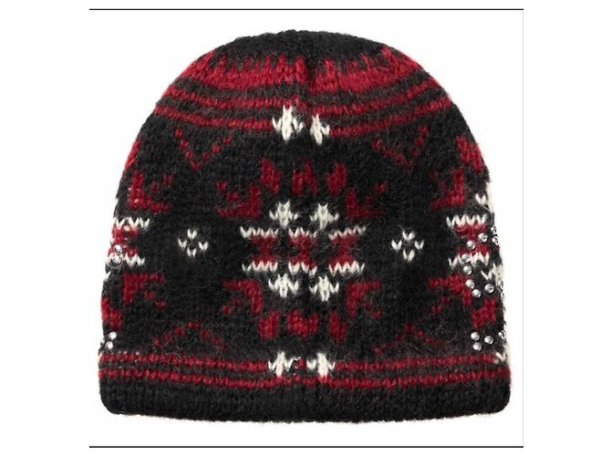 Gorro Supreme Fair Isle Studded Negro Rojo - vista 2