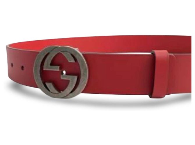 Gucci Interlocking G Gürtel aus rotem Leder - Ansicht 10