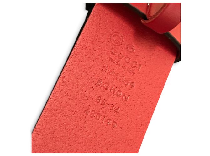 Gucci Interlocking G Gürtel aus rotem Leder - Ansicht 14