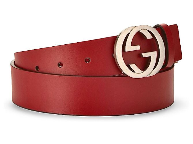 Gucci Interlocking G Gürtel aus rotem Leder - Ansicht 3